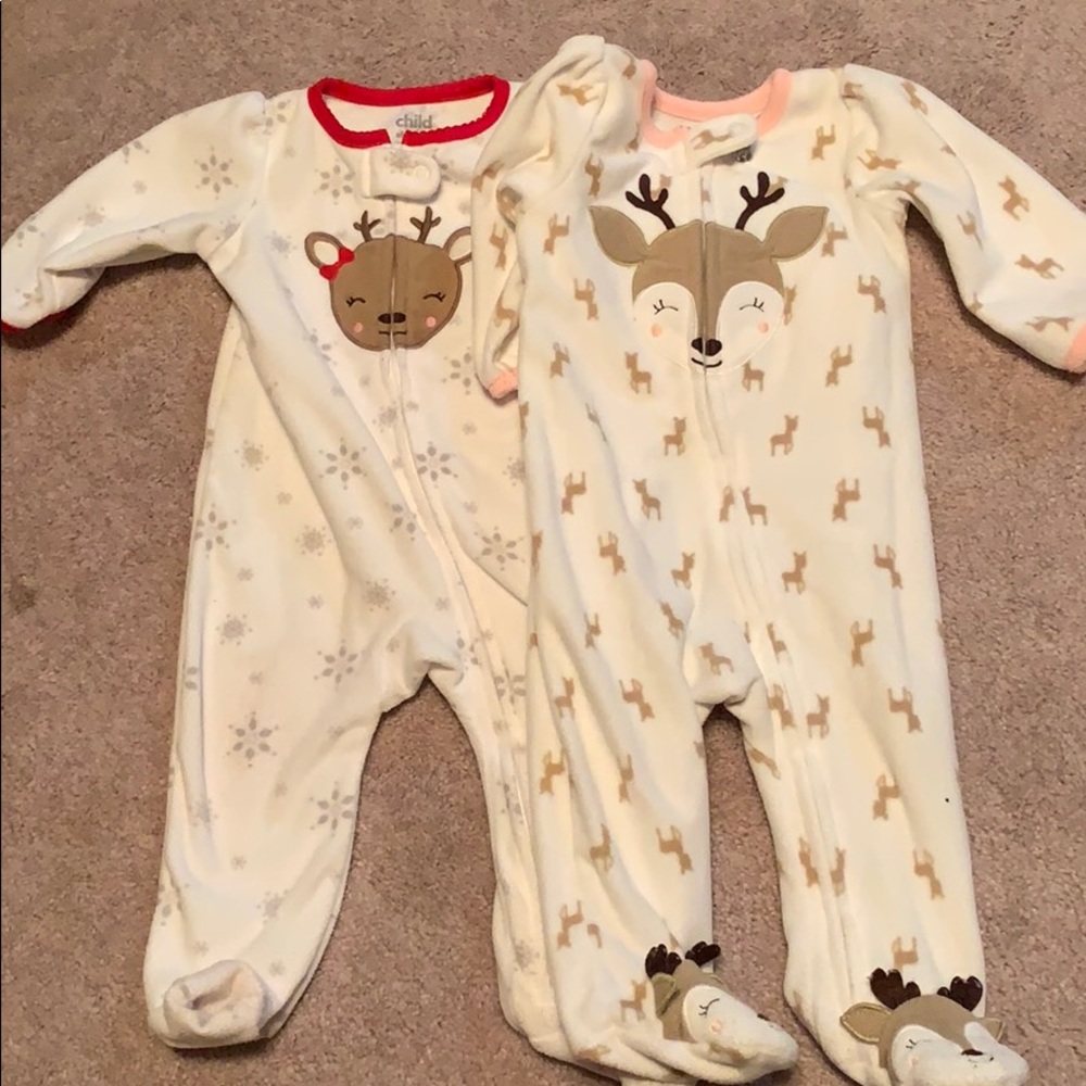 Deer fleece pajamas Christmas